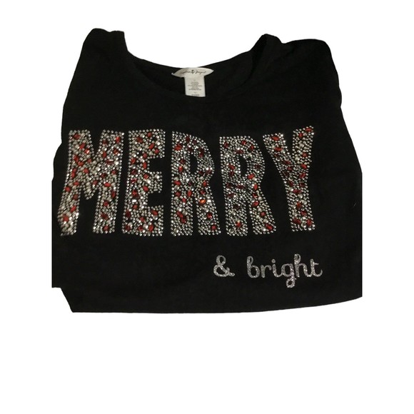 Christmas Long Sleeve Knit Top Size XL Merry and Bright! - Picture 9 of 10